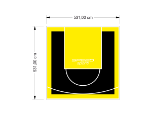 28M2/531X531CM CZARNO-ŻÓŁTE BOISKO DO KOSZYKÓWKI SPEEDSPORT HEXA POWER PRO