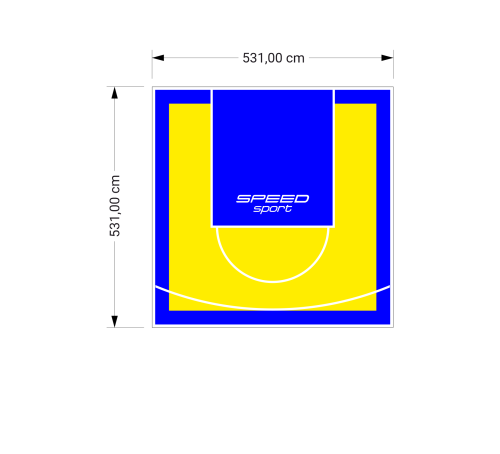 28M2/531X531CM ŻÓŁTO-NIEBIESKIE BOISKO DO KOSZYKÓWKI SPEEDSPORT HEXA POWER PRO