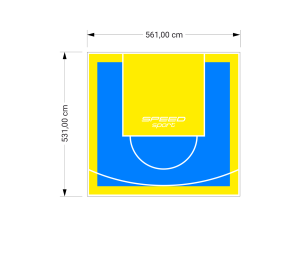 30M2/531X561CM BŁĘKITNO-ŻÓŁTE BOISKO DO KOSZYKÓWKI SPEEDSPORT HEXA POWER PRO