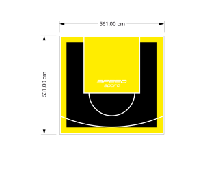 30M2/531X561CM CZARNO-ŻÓŁTE BOISKO DO KOSZYKÓWKI SPEEDSPORT HEXA POWER PRO