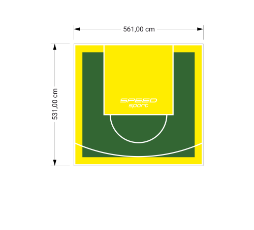 30M2/531X561CM ZIELONO-ŻÓŁTE BOISKO DO KOSZYKÓWKI SPEEDSPORT HEXA POWER PRO