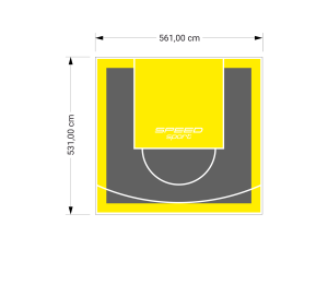 30M2/531X561CM GRAFITOWO-ŻÓŁTE BOISKO DO KOSZYKÓWKI SPEEDSPORT HEXA POWER PRO
