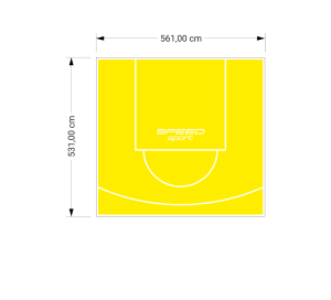 30M2/531X561CM ŻÓŁTE BOISKO DO KOSZYKÓWKI SPEEDSPORT HEXA POWER PRO