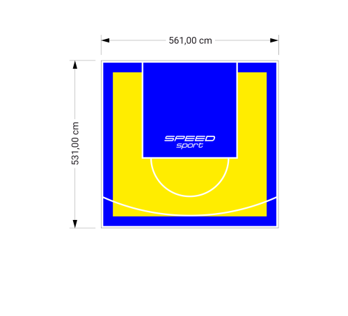30M2/531X561CM ŻÓŁTO-NIEBIESKIE BOISKO DO KOSZYKÓWKI SPEEDSPORT HEXA POWER PRO