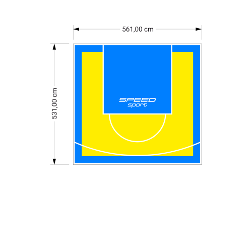 30M2/531X561CM ŻÓŁTO-BŁĘKITNE BOISKO DO KOSZYKÓWKI SPEEDSPORT HEXA POWER PRO