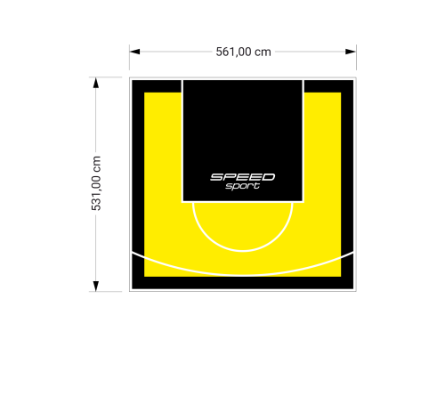 30M2/531X561CM ŻÓŁTO-CZARNE BOISKO DO KOSZYKÓWKI SPEEDSPORT HEXA POWER PRO