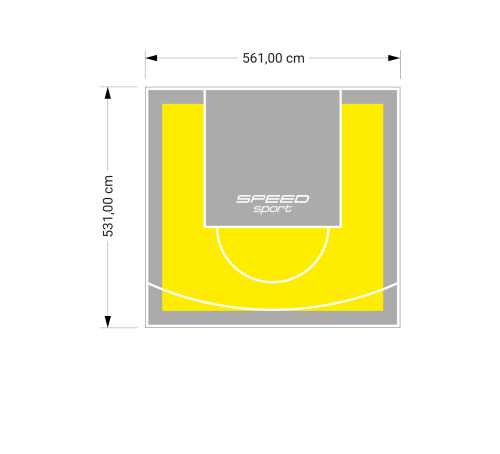 30M2/531X561CM ŻÓŁTO-SZARE BOISKO DO KOSZYKÓWKI SPEEDSPORT HEXA POWER PRO