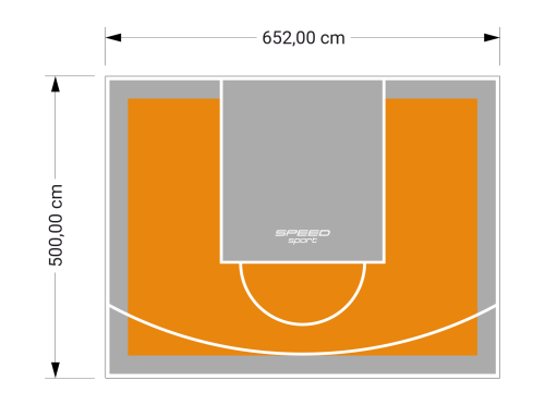 33M2/500X652CM POMARAŃCZOWO-SZARE BOISKO DO KOSZYKÓWKI SPEEDSPORT HEXA POWER PRO