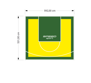 32M2/531X592CM ŻÓŁTO-ZIELONE BOISKO DO KOSZYKÓWKI SPEEDSPORT HEXA POWER PRO