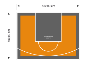 33M2/500X652CM POMARAŃCZOWO-GRAFITOWE BOISKO DO KOSZYKÓWKI SPEEDSPORT HEXA POWER PRO