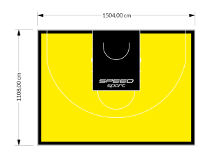 167M2/1108x1504CM ŻÓŁTO-CZARNE BOISKO DO KOSZYKÓWKI 3X3 SPEEDSPORT HEXA POWER PRO