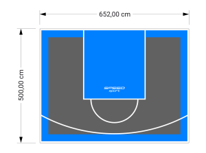 33M2/500X652CM GRAFITOWO-BŁĘKITNE BOISKO DO KOSZYKÓWKI SPEEDSPORT HEXA POWER PRO