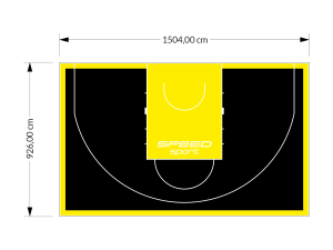 139M2/926X1504CM CZARNO-ŻÓŁTE BOISKO DO KOSZYKÓWKI 3X3 SPEEDSPORT HEXA POWER PRO