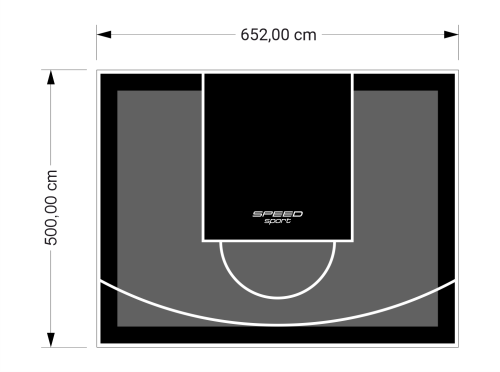 33M2/500X652CM GRAFITOWO-CZARNE BOISKO DO KOSZYKÓWKI SPEEDSPORT HEXA POWER PRO