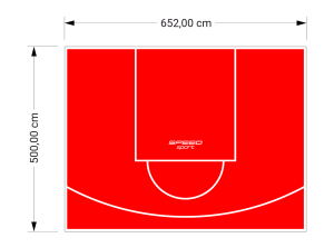 33M2/500X652CM CZERWONE BOISKO DO KOSZYKÓWKI SPEEDSPORT HEXA POWER PRO