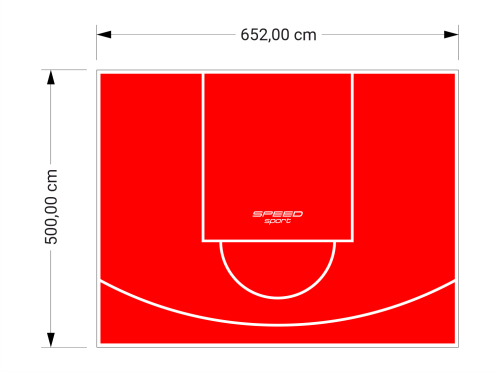 33M2/500X652CM CZERWONE BOISKO DO KOSZYKÓWKI SPEEDSPORT HEXA POWER PRO