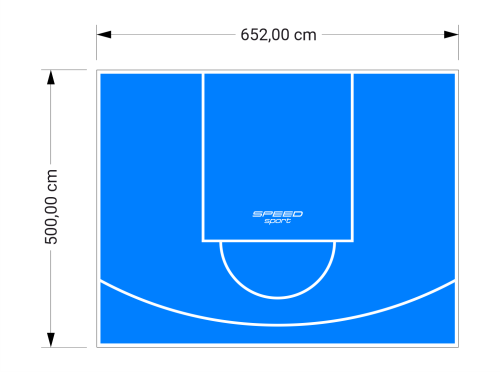 33M2/500X652CM BŁĘKITNE BOISKO DO KOSZYKÓWKI SPEEDSPORT HEXA POWER PRO
