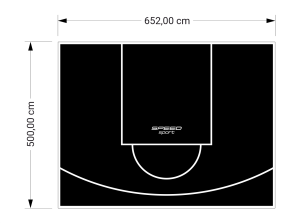 33M2/500X652CM CZARNE BOISKO DO KOSZYKÓWKI SPEEDSPORT HEXA POWER PRO
