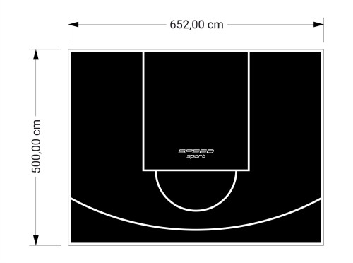 33M2/500X652CM CZARNE BOISKO DO KOSZYKÓWKI SPEEDSPORT HEXA POWER PRO