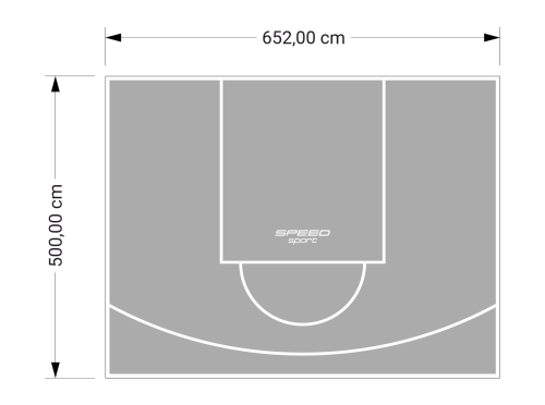 33M2/500X652CM SZARE BOISKO DO KOSZYKÓWKI SPEEDSPORT HEXA POWER PRO