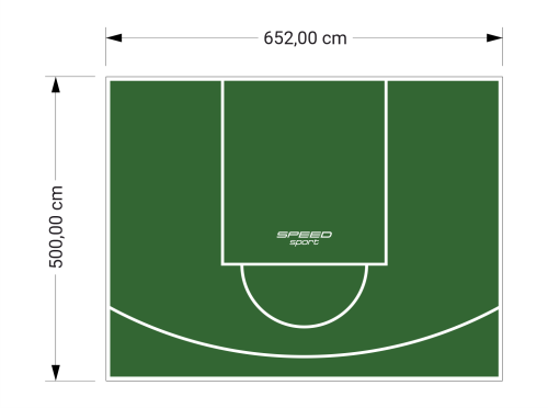 33M2/500X652CM ZIELONE BOISKO DO KOSZYKÓWKI SPEEDSPORT HEXA POWER PRO