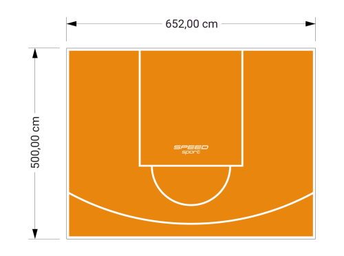 33M2/500X652CM POMARAŃCZOWE BOISKO DO KOSZYKÓWKI SPEEDSPORT HEXA POWER PRO