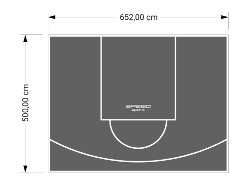 33M2/500X652CM GRAFITOWE BOISKO DO KOSZYKÓWKI SPEEDSPORT HEXA POWER PRO