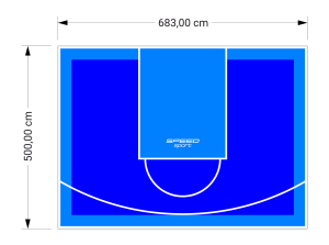 34M2/500X683CM NIEBIESKO-BŁĘKITNE BOISKO DO KOSZYKÓWKI SPEEDSPORT HEXA POWER PRO