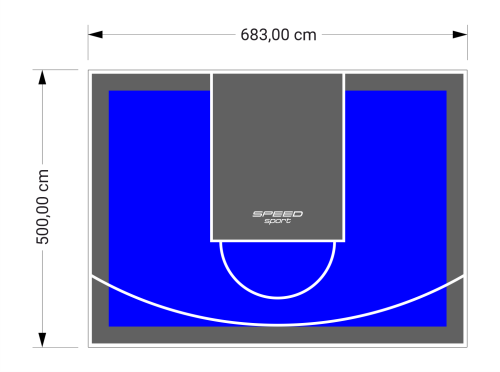 34M2/500X683CM NIEBIESKO-GRAFITOWE BOISKO DO KOSZYKÓWKI SPEEDSPORT HEXA POWER PRO