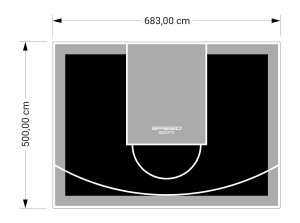 34M2/500X683CM CZARNO-SZARE BOISKO DO KOSZYKÓWKI SPEEDSPORT HEXA POWER PRO