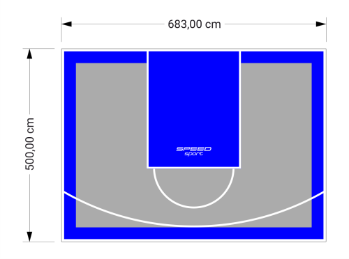 34M2/500X683CM SZARO-NIEBIESKIE BOISKO DO KOSZYKÓWKI SPEEDSPORT HEXA POWER PRO