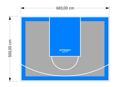 34M2/500X683CM SZARO-BŁĘKITNE BOISKO DO KOSZYKÓWKI SPEEDSPORT HEXA POWER PRO