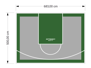 34M2/500X683CM SZARO-ZIELONE BOISKO DO KOSZYKÓWKI SPEEDSPORT HEXA POWER PRO