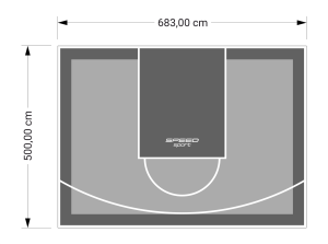 34M2/500X683CM SZARO-GRAFITOWE BOISKO DO KOSZYKÓWKI SPEEDSPORT HEXA POWER PRO