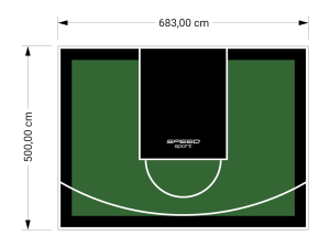 34M2/500X683CM ZIELONO-CZARNE BOISKO DO KOSZYKÓWKI SPEEDSPORT HEXA POWER PRO