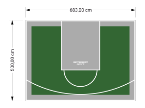 34M2/500X683CM ZIELONO-SZARE BOISKO DO KOSZYKÓWKI SPEEDSPORT HEXA POWER PRO