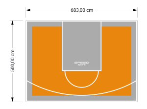 34M2/500X683CM POMARAŃCZOWO-SZARE BOISKO DO KOSZYKÓWKI SPEEDSPORT HEXA POWER PRO