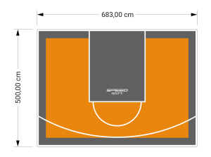 34M2/500X683CM POMARAŃCZOWO-GRAFITOWE BOISKO DO KOSZYKÓWKI SPEEDSPORT HEXA POWER PRO