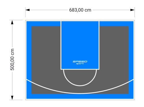 34M2/500X683CM GRAFITOWO-BŁĘKITNE BOISKO DO KOSZYKÓWKI SPEEDSPORT HEXA POWER PRO
