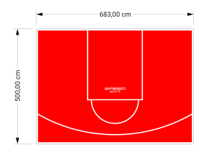 34M2/500X683CM CZERWONE BOISKO DO KOSZYKÓWKI SPEEDSPORT HEXA POWER PRO
