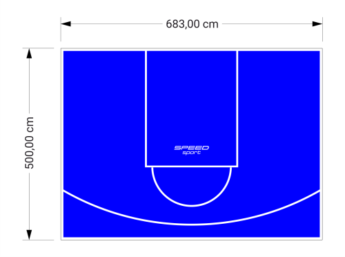 34M2/500X683CM NIEBIESKIE BOISKO DO KOSZYKÓWKI SPEEDSPORT HEXA POWER PRO