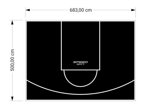 34M2/500X683CM CZARNE BOISKO DO KOSZYKÓWKI SPEEDSPORT HEXA POWER PRO