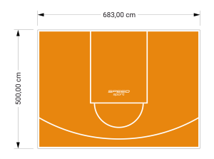 34M2/500X683CM POMARAŃCZOWE BOISKO DO KOSZYKÓWKI SPEEDSPORT HEXA POWER PRO