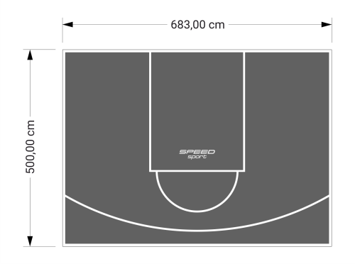 34M2/500X683CM GRAFITOWE BOISKO DO KOSZYKÓWKI SPEEDSPORT HEXA POWER PRO