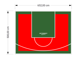 33M2/500X652CM CZERWONO-ZIELONE BOISKO DO KOSZYKÓWKI SPEEDSPORT HEXA POWER PRO