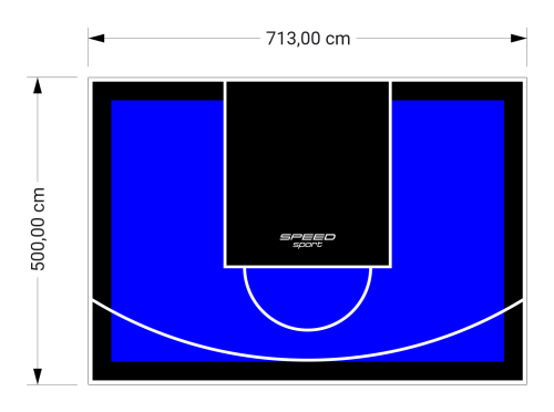 36M2/500X713CM NIEBIESKO-CZARNE BOISKO DO KOSZYKÓWKI SPEEDSPORT HEXA POWER PRO