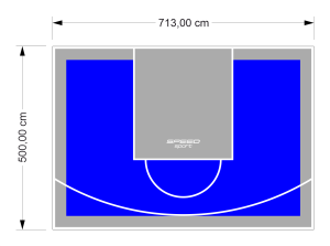 36M2/500X713CM NIEBIESKO-SZARE BOISKO DO KOSZYKÓWKI SPEEDSPORT HEXA POWER PRO