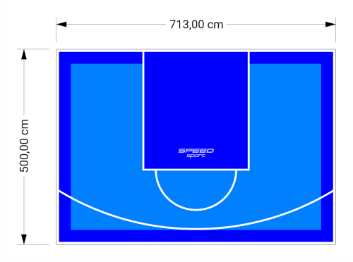 36M2/500X713CM BŁĘKITNO-NIEBIESKIE BOISKO DO KOSZYKÓWKI SPEEDSPORT HEXA POWER PRO