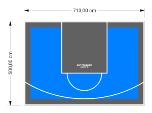 36M2/500X713CM BŁĘKITNO-GRAFITOWE BOISKO DO KOSZYKÓWKI SPEEDSPORT HEXA POWER PRO