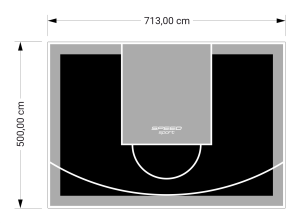 36M2/500X713CM CZARNO-SZARE BOISKO DO KOSZYKÓWKI SPEEDSPORT HEXA POWER PRO
